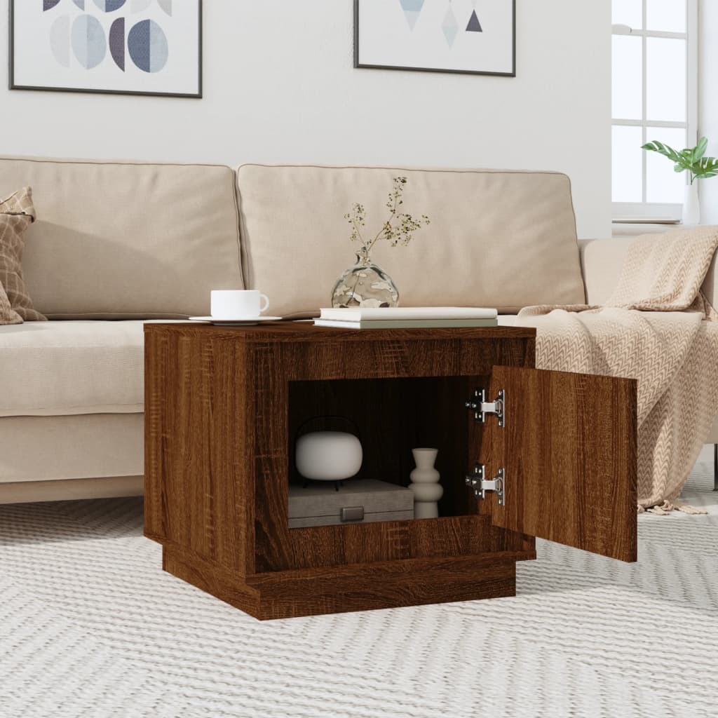 Table basse chêne marron 51x50x44 cm bois d’ingénierie - Tables basses