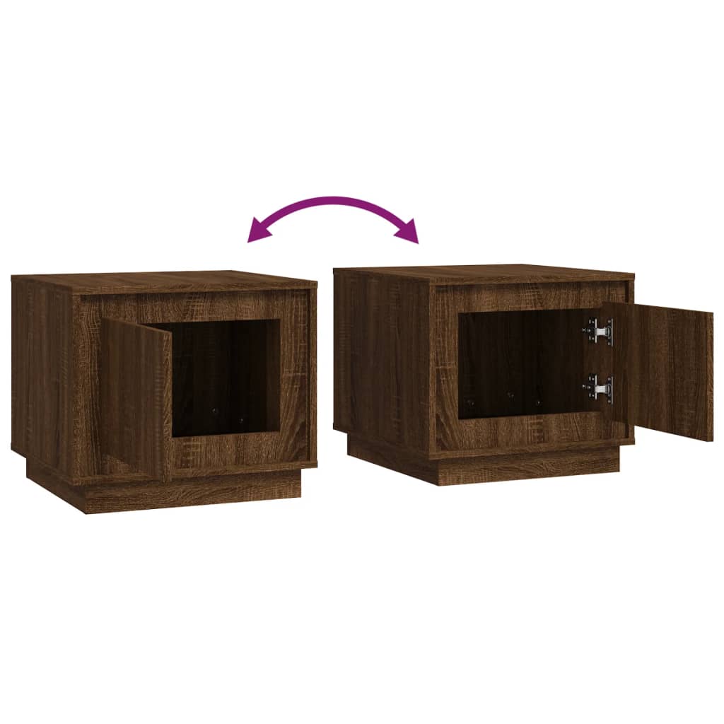 Table basse chêne marron 51x50x44 cm bois d’ingénierie - Tables basses