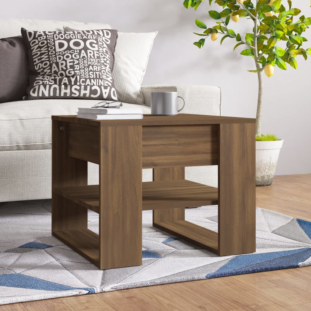 Table basse Chêne marron 55,5x55x45 cm Bois d’ingénierie - Tables basses