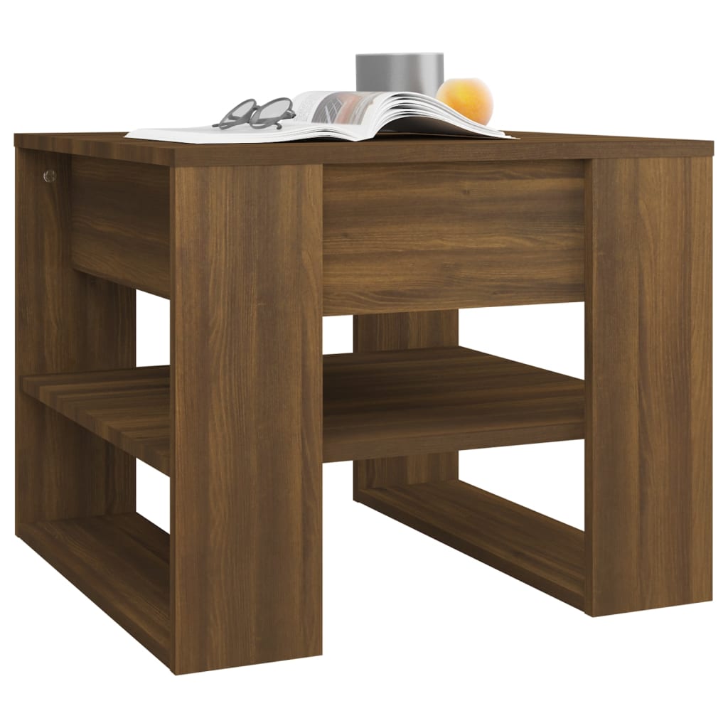 Table basse Chêne marron 55,5x55x45 cm Bois d’ingénierie - Tables basses