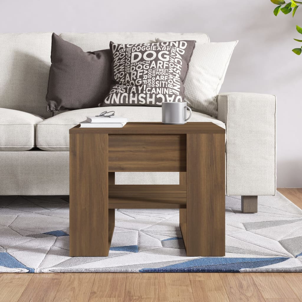 Table basse Chêne marron 55,5x55x45 cm Bois d’ingénierie - Tables basses