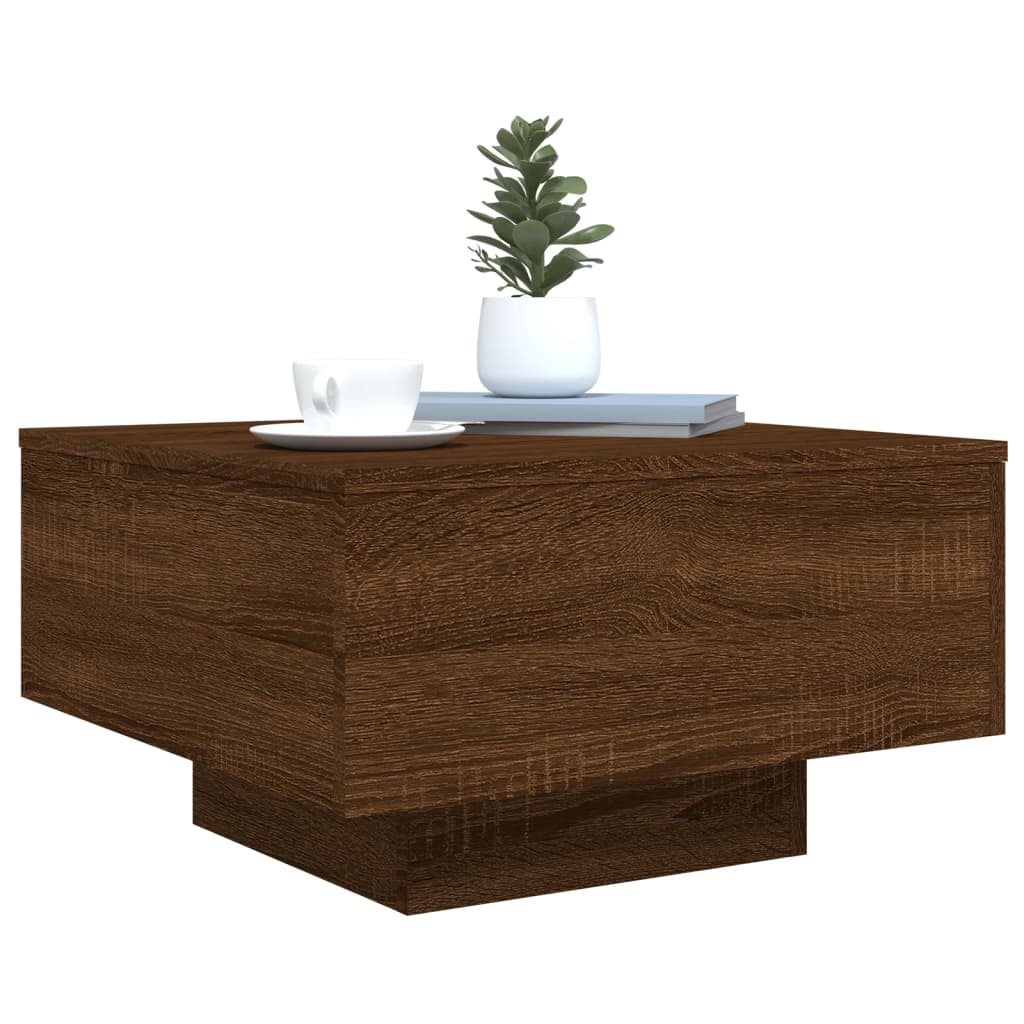 Table basse chêne marron 55x55x31 cm bois d’ingénierie - Tables basses