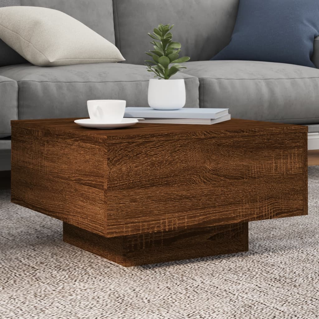 Table basse chêne marron 55x55x31 cm bois d’ingénierie - Tables basses