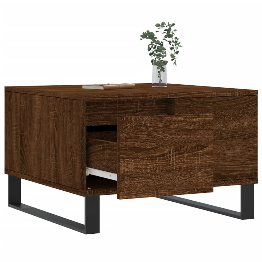Table basse chêne marron 55x55x36,5 cm bois d’ingénierie - Tables basses