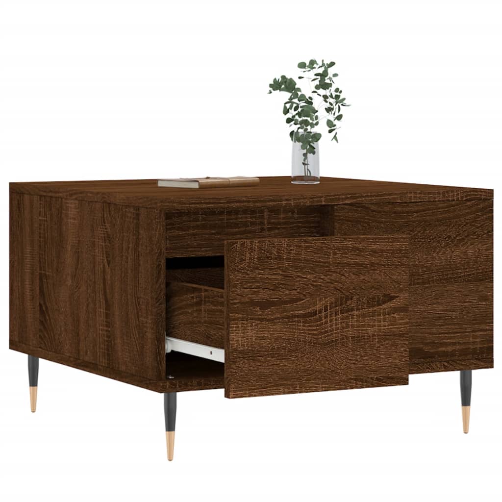 Table basse chêne marron 55x55x36,5 cm bois d’ingénierie - Tables basses