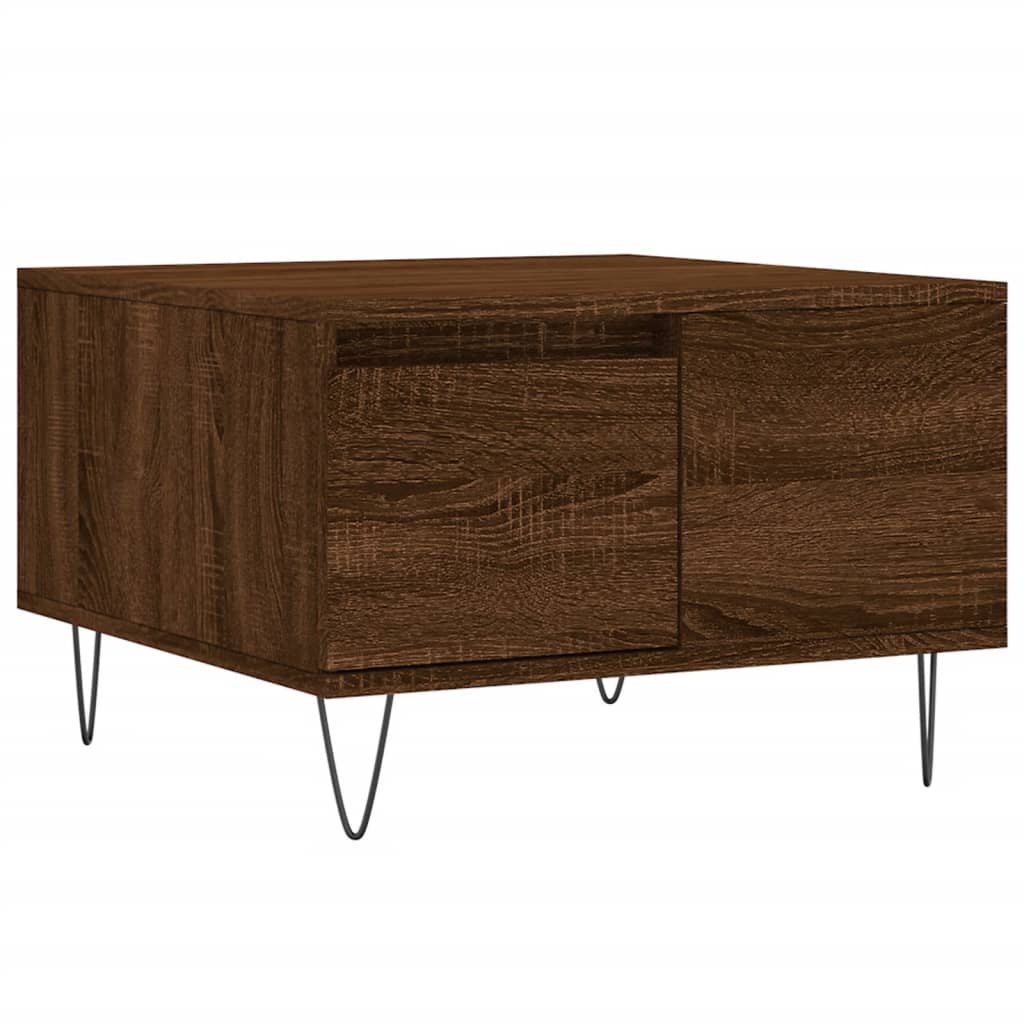 Table basse chêne marron 55x55x36,5 cm bois d’ingénierie - Tables basses