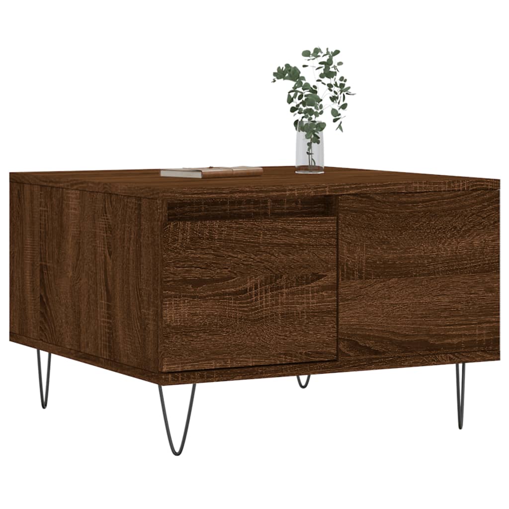 Table basse chêne marron 55x55x36,5 cm bois d’ingénierie - Tables basses