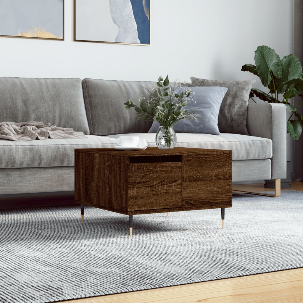 Table basse chêne marron 55x55x36,5 cm bois d’ingénierie - Tables basses