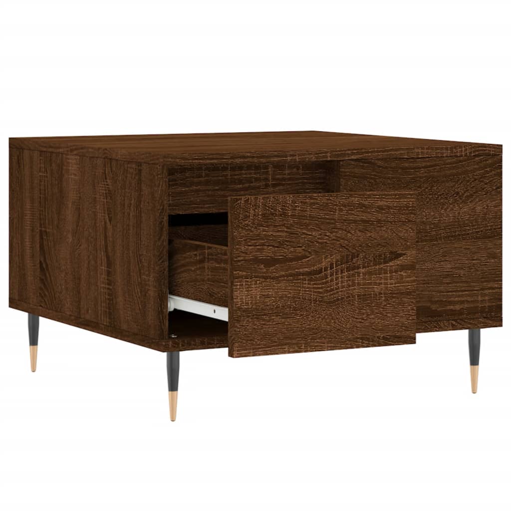 Table basse chêne marron 55x55x36,5 cm bois d’ingénierie - Tables basses