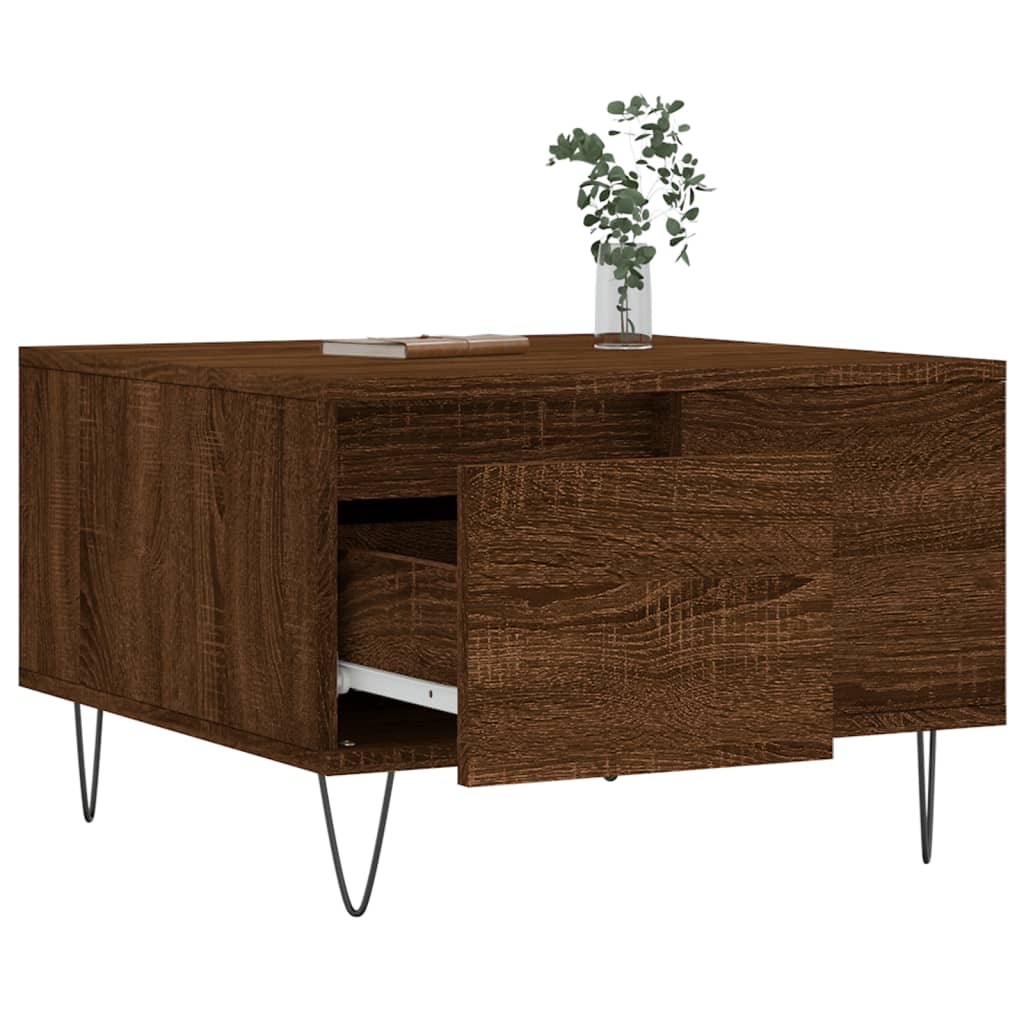 Table basse chêne marron 55x55x36,5 cm bois d’ingénierie - Tables basses