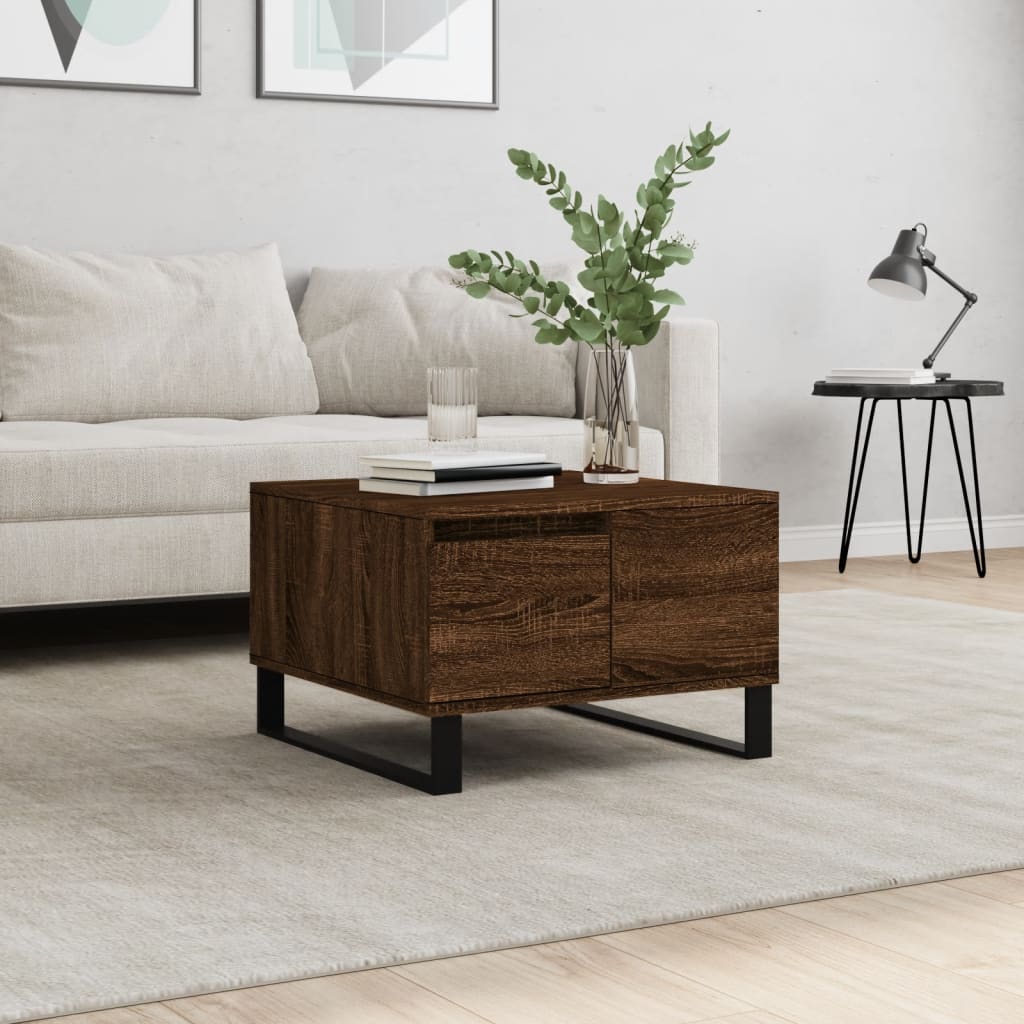 Table basse chêne marron 55x55x36,5 cm bois d’ingénierie - Tables basses