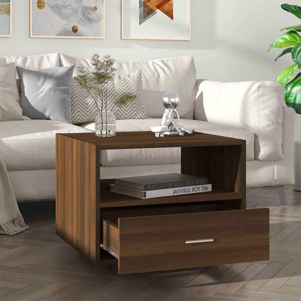 Table basse chêne marron 55x55x40 cm bois d’ingénierie - Tables basses