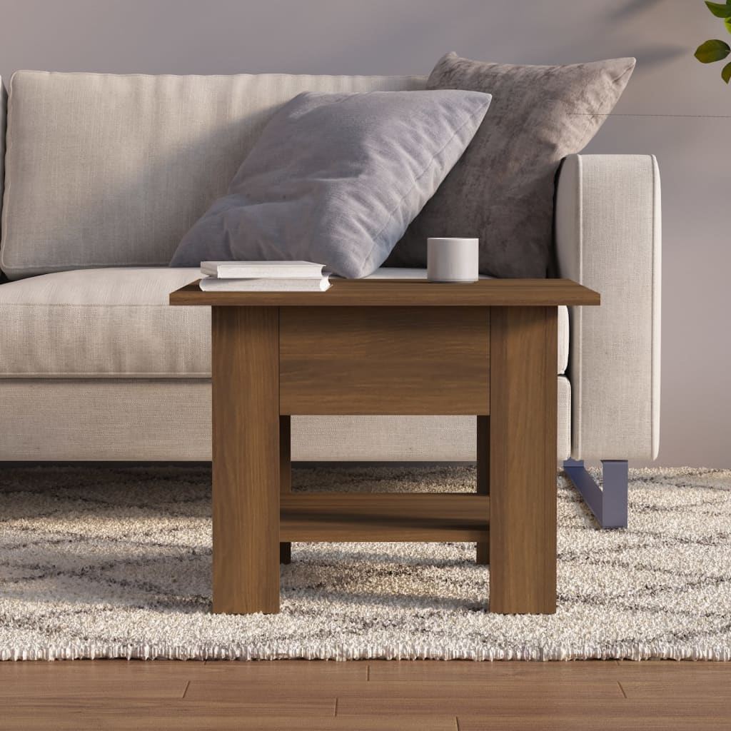 Table basse chêne marron 55x55x42 cm bois d’ingénierie - Tables basses