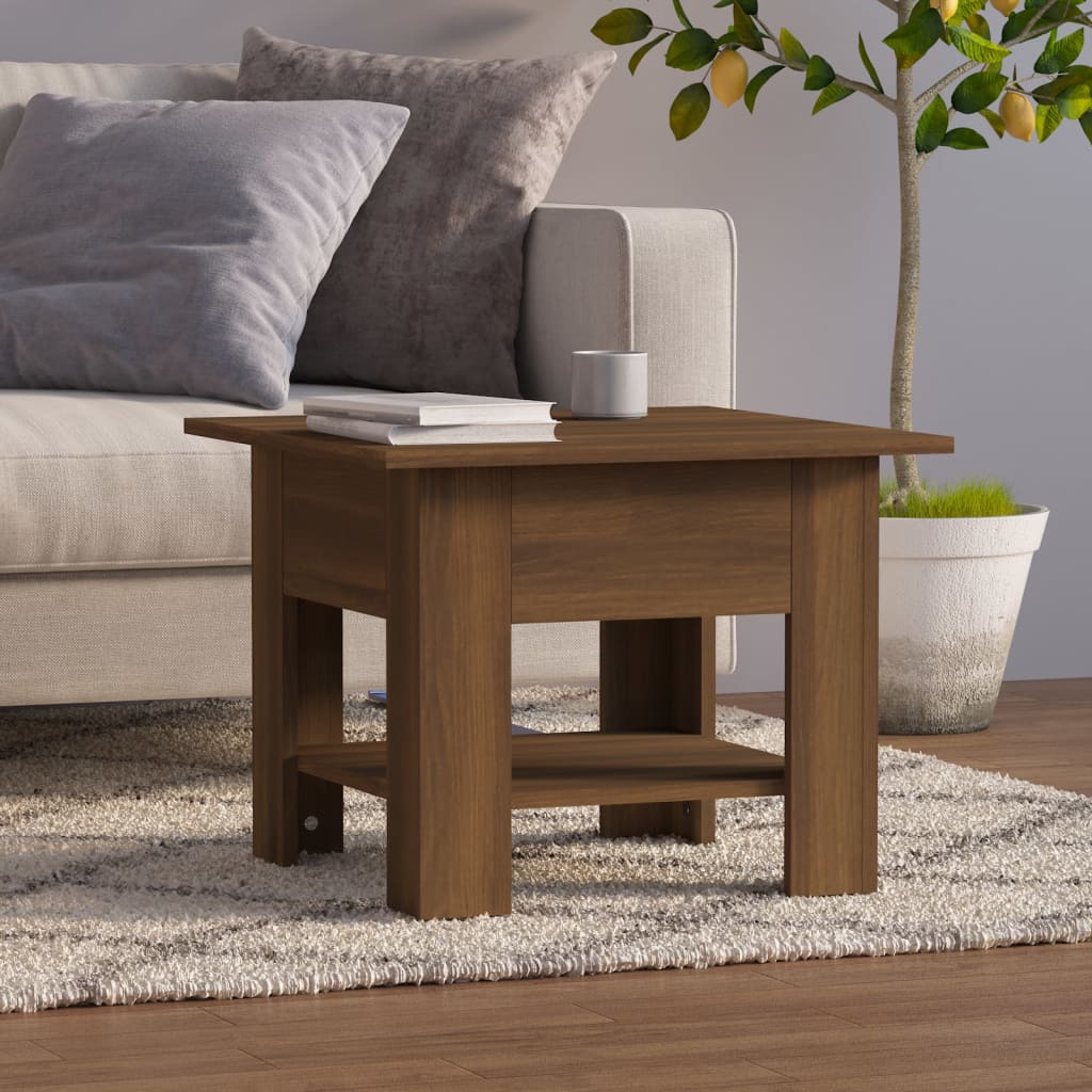Table basse chêne marron 55x55x42 cm bois d’ingénierie - Tables basses