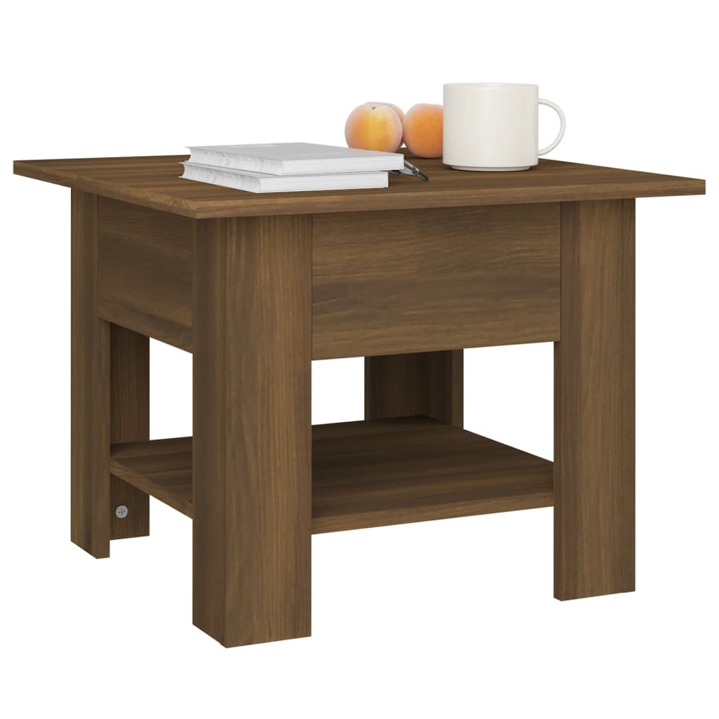 Table basse chêne marron 55x55x42 cm bois d’ingénierie - Tables basses