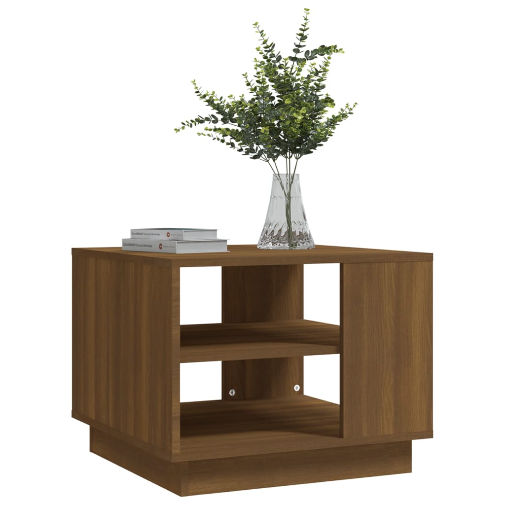 Table basse chêne marron 55x55x43 cm bois d’ingénierie - Tables basses