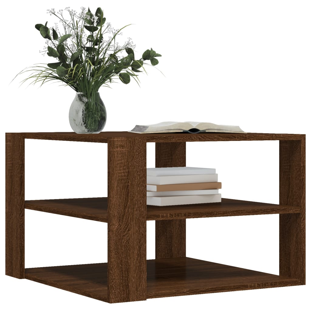 Table basse chêne marron 59,5x59,5x40 cm bois d’ingénierie - Tables basses