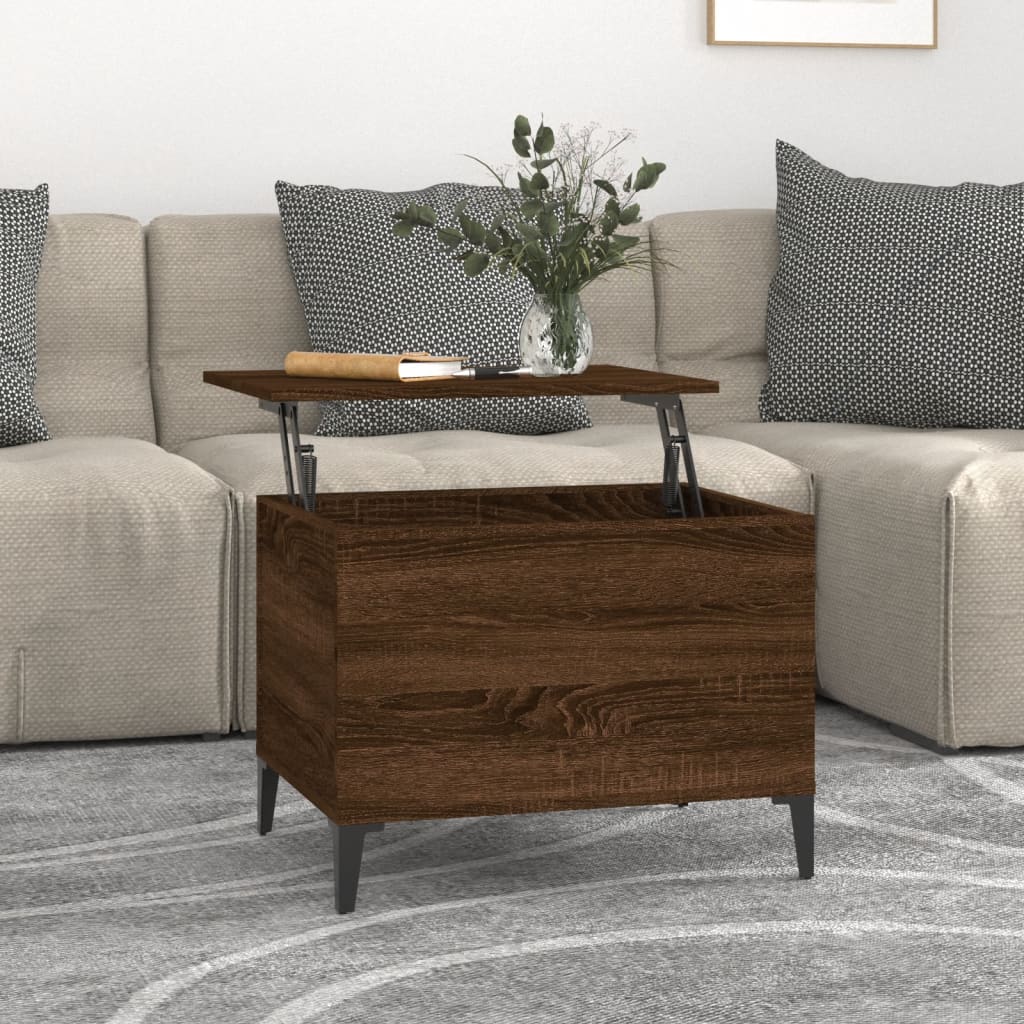 Table basse Chêne marron 60x44,5x45 cm Bois d’ingénierie - Tables basses