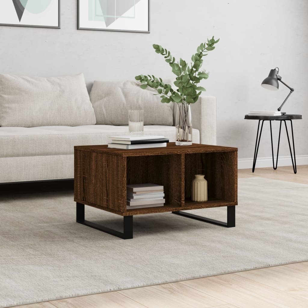 Table basse Chêne marron 60x50x36,5 cm Bois d’ingénierie - Tables basses