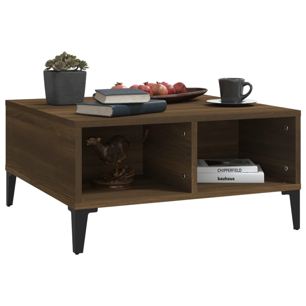 Table basse chêne marron 60x60x30 cm bois d’ingénierie - Tables basses