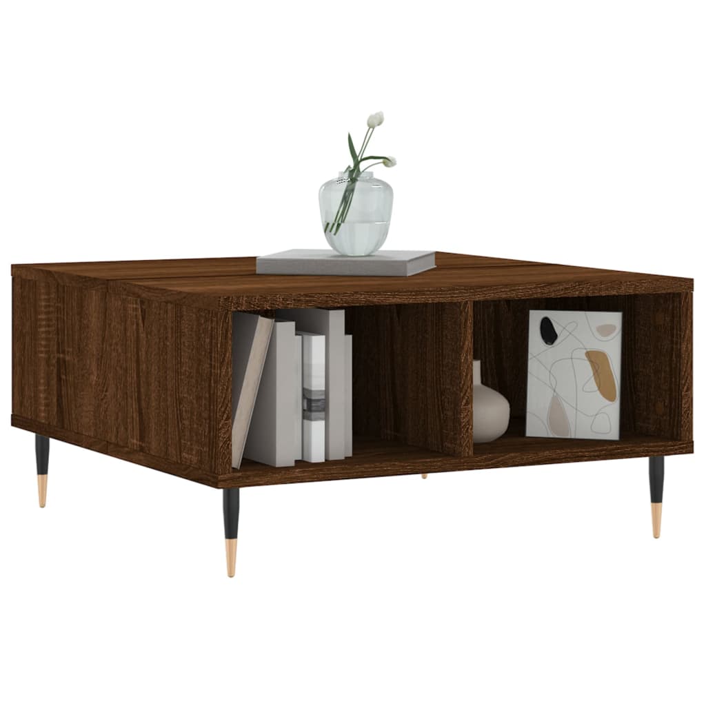 Table basse chêne marron 60x60x30 cm bois d’ingénierie - Tables basses