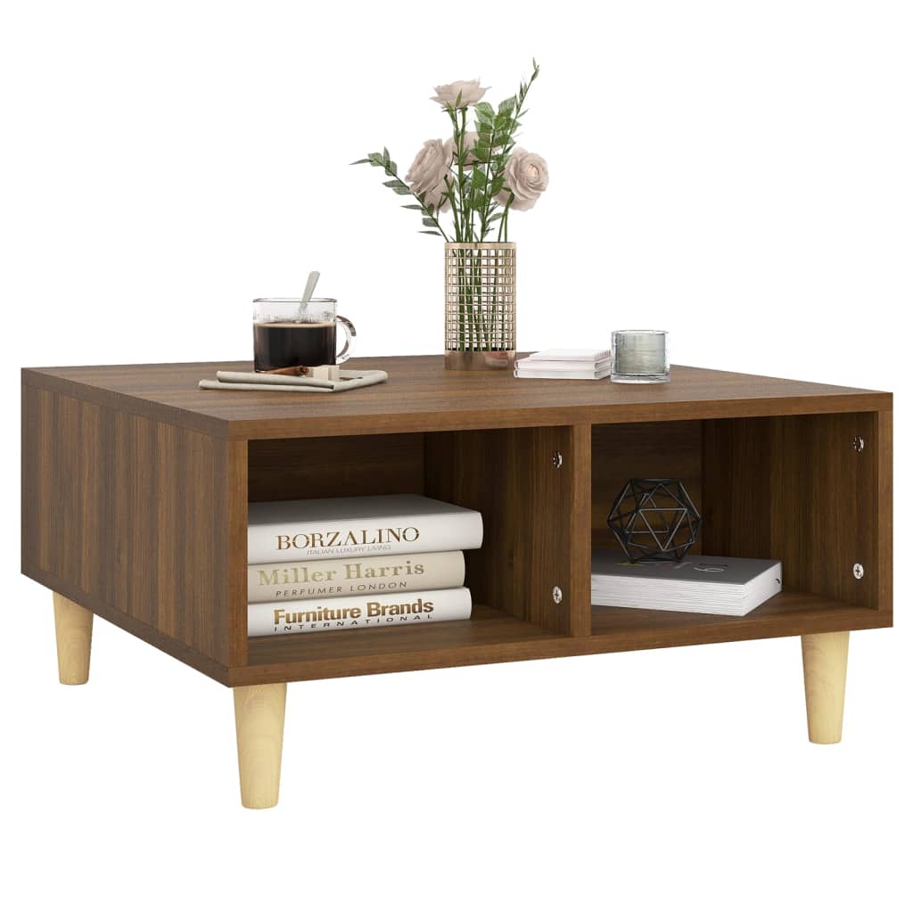 Table basse chêne marron 60x60x30 cm bois d’ingénierie - Tables basses