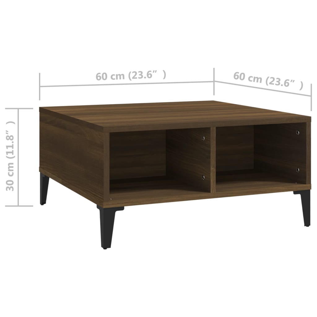 Table basse chêne marron 60x60x30 cm bois d’ingénierie - Tables basses