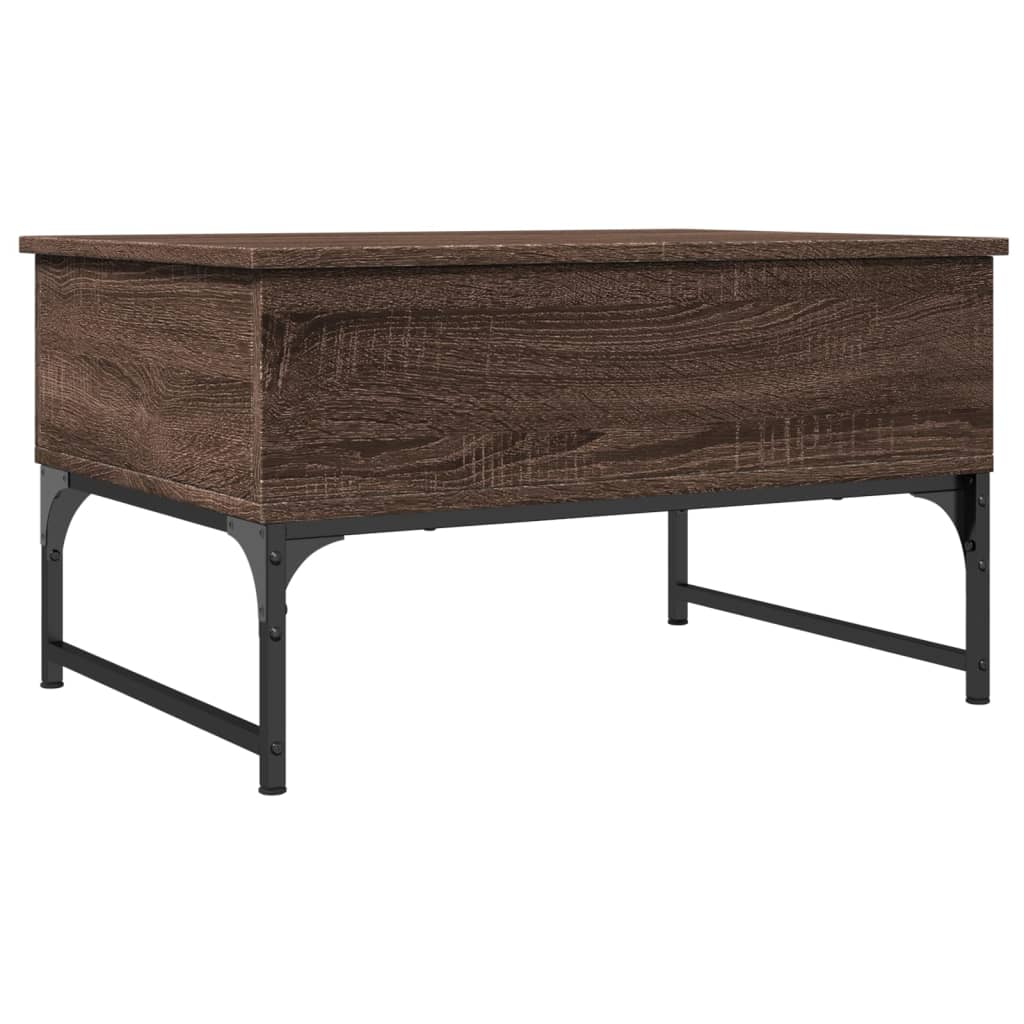 Table basse chêne marron 70x50x40 cm bois d’ingénierie et métal - Tables basses