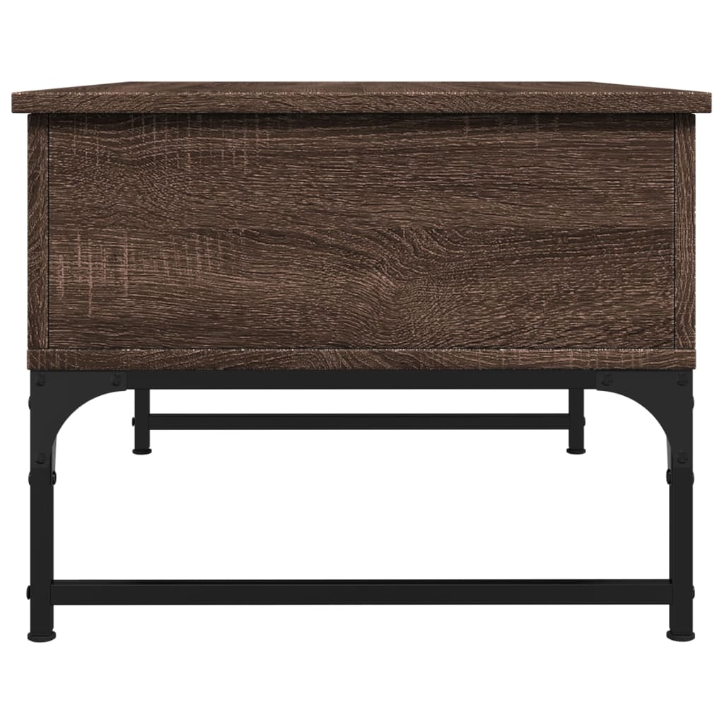 Table basse chêne marron 70x50x40 cm bois d’ingénierie et métal - Tables basses