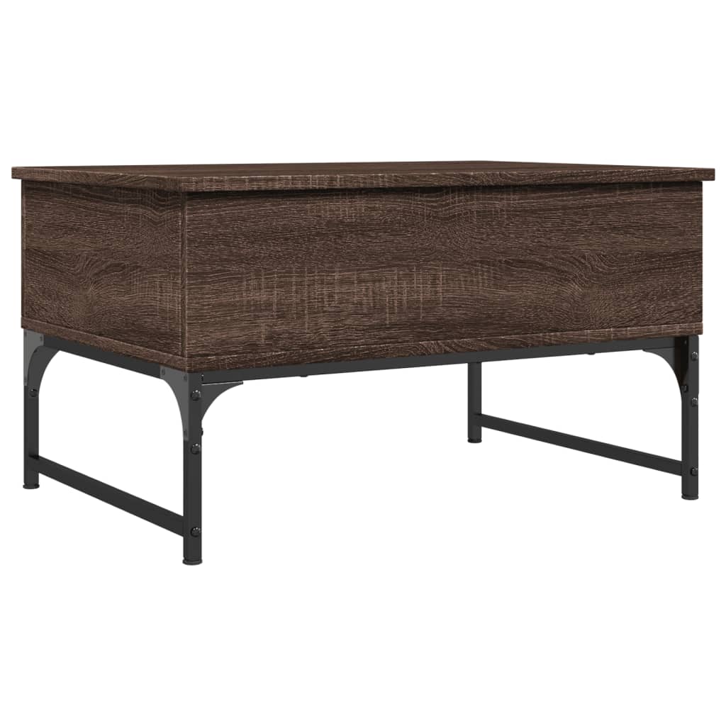 Table basse chêne marron 70x50x40 cm bois d’ingénierie et métal - Tables basses