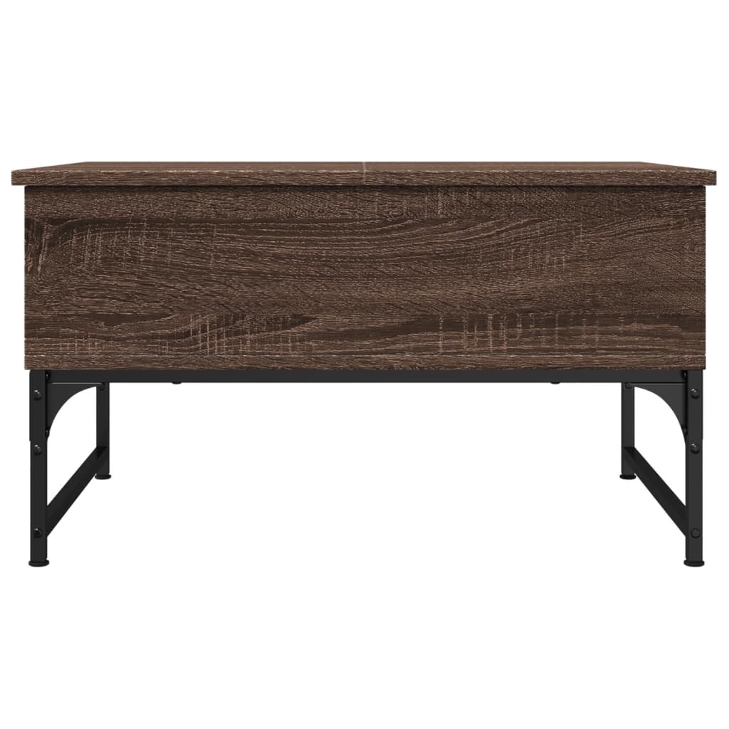Table basse chêne marron 70x50x40 cm bois d’ingénierie et métal - Tables basses