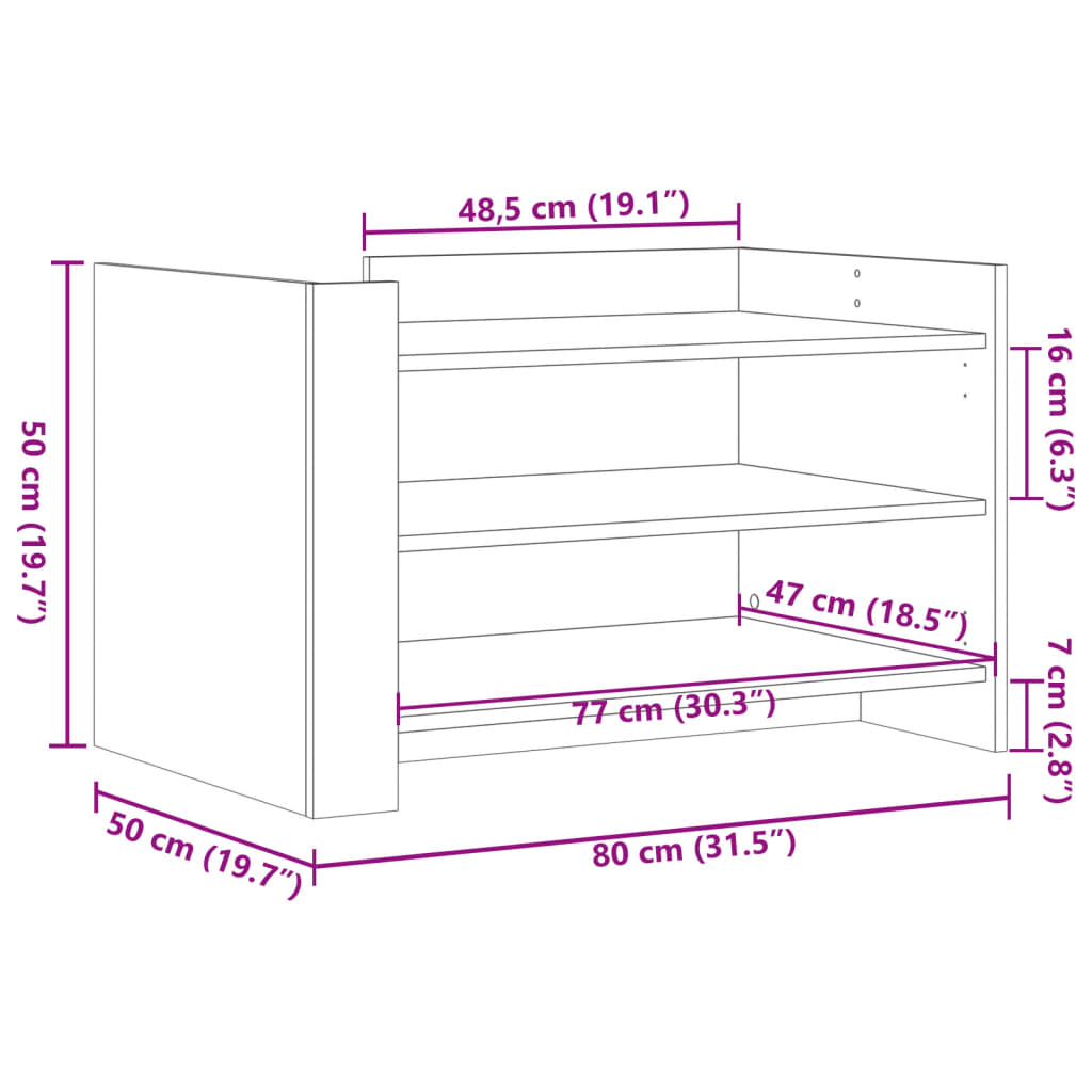 Table basse chêne marron 80x50x50 cm Bois d’ingénierie - Tables basses