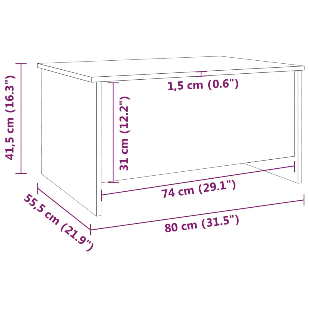 Table basse Chêne marron 80x55,5x41,5 cm Bois d’ingénierie - Tables basses