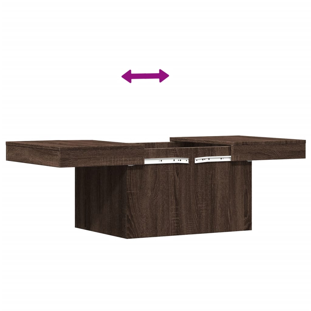 Table basse chêne marron 80x55x40 cm bois d’ingénierie - Tables basses