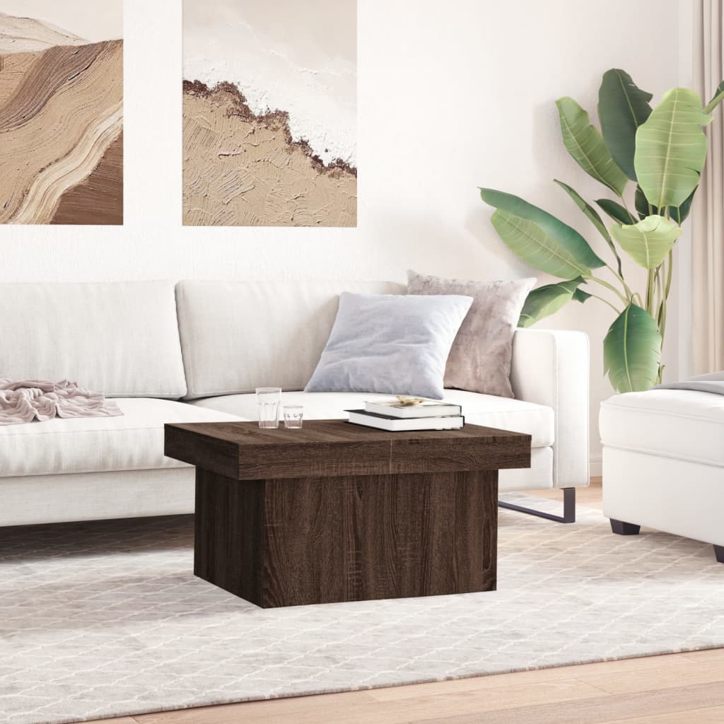 Table basse chêne marron 80x55x40 cm bois d’ingénierie - Tables basses