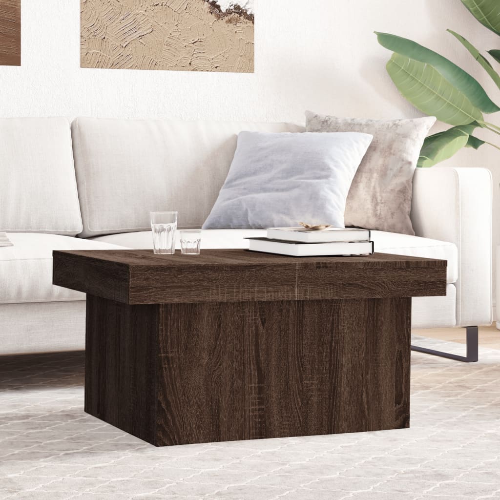 Table basse chêne marron 80x55x40 cm bois d’ingénierie - Tables basses