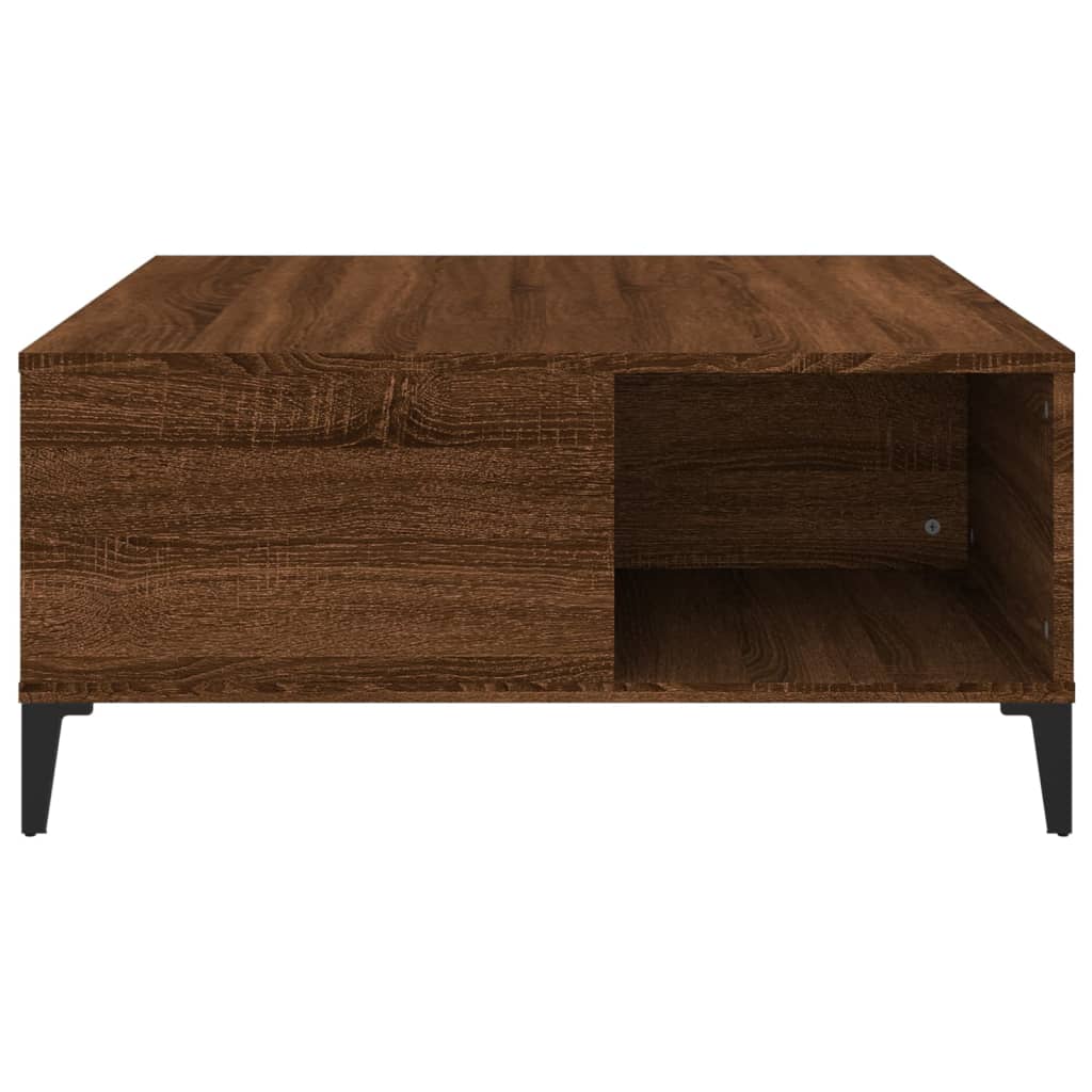 Table basse chêne marron 80x80x36,5 cm bois d’ingénierie - Tables basses