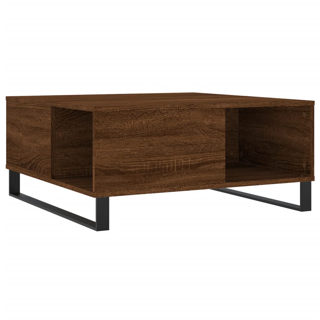 Table basse chêne marron 80x80x36,5 cm bois d’ingénierie - Tables basses
