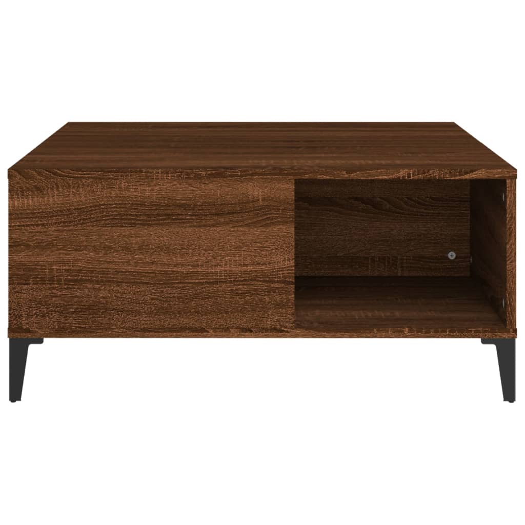 Table basse chêne marron 80x80x36,5 cm bois d’ingénierie - Tables basses