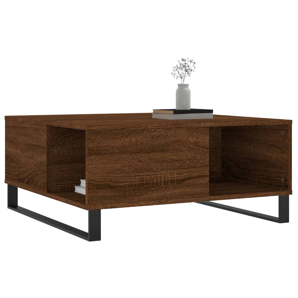 Table basse chêne marron 80x80x36,5 cm bois d’ingénierie - Tables basses