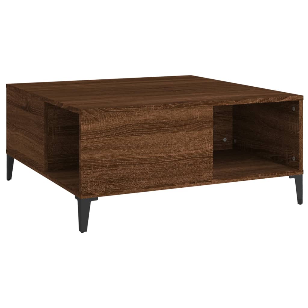 Table basse chêne marron 80x80x36,5 cm bois d’ingénierie - Tables basses