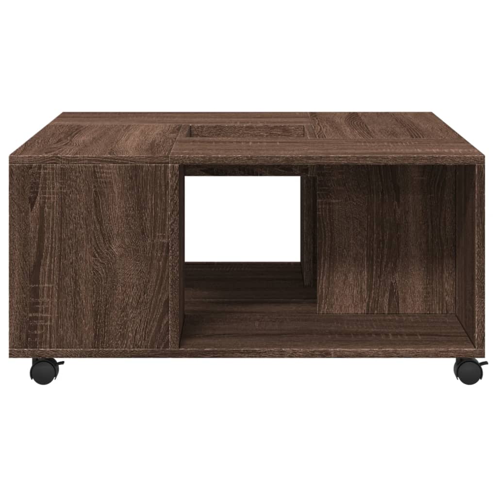 Table basse chêne marron 80x80x40 cm bois d’ingénierie - Tables basses