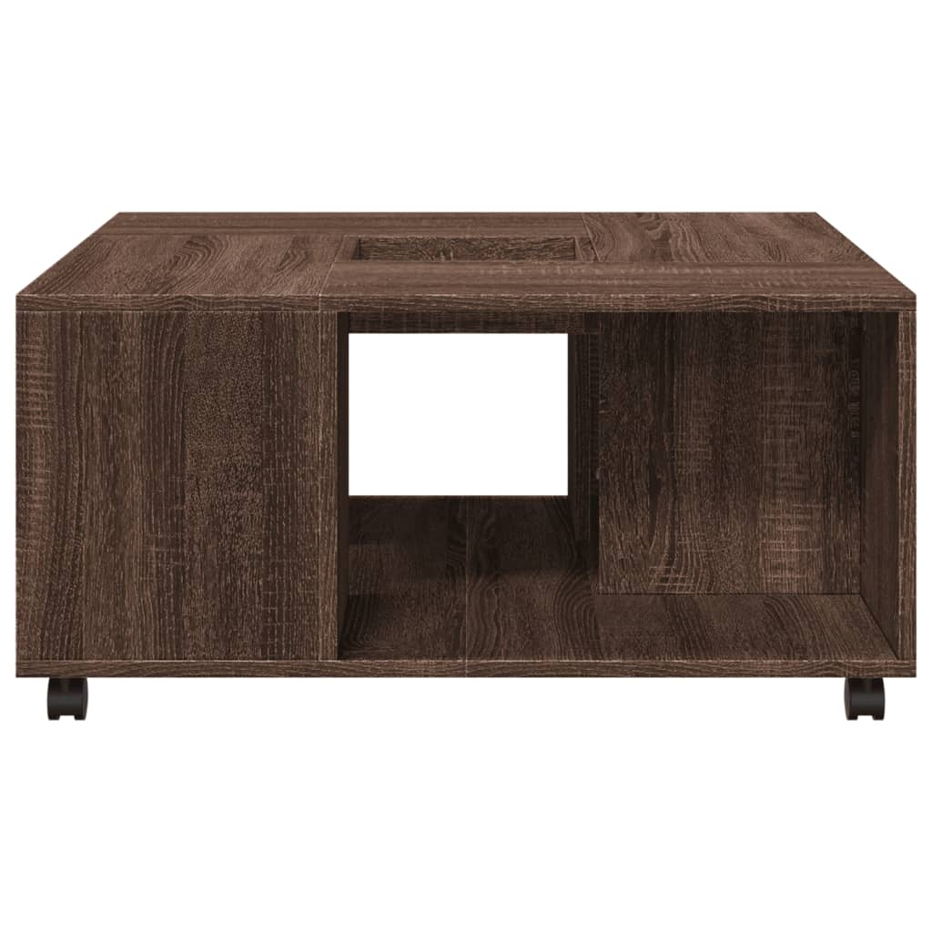 Table basse chêne marron 80x80x40 cm bois d’ingénierie - Tables basses