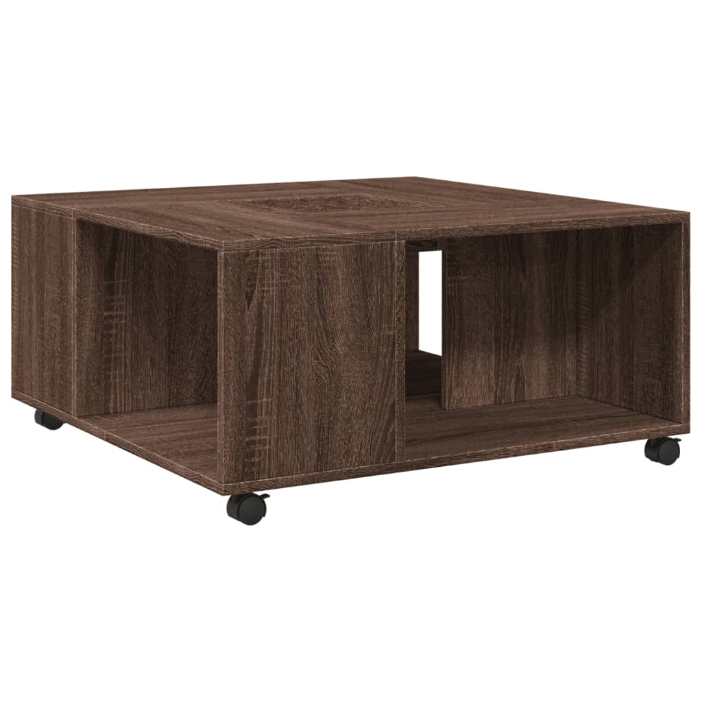 Table basse chêne marron 80x80x40 cm bois d’ingénierie - Tables basses