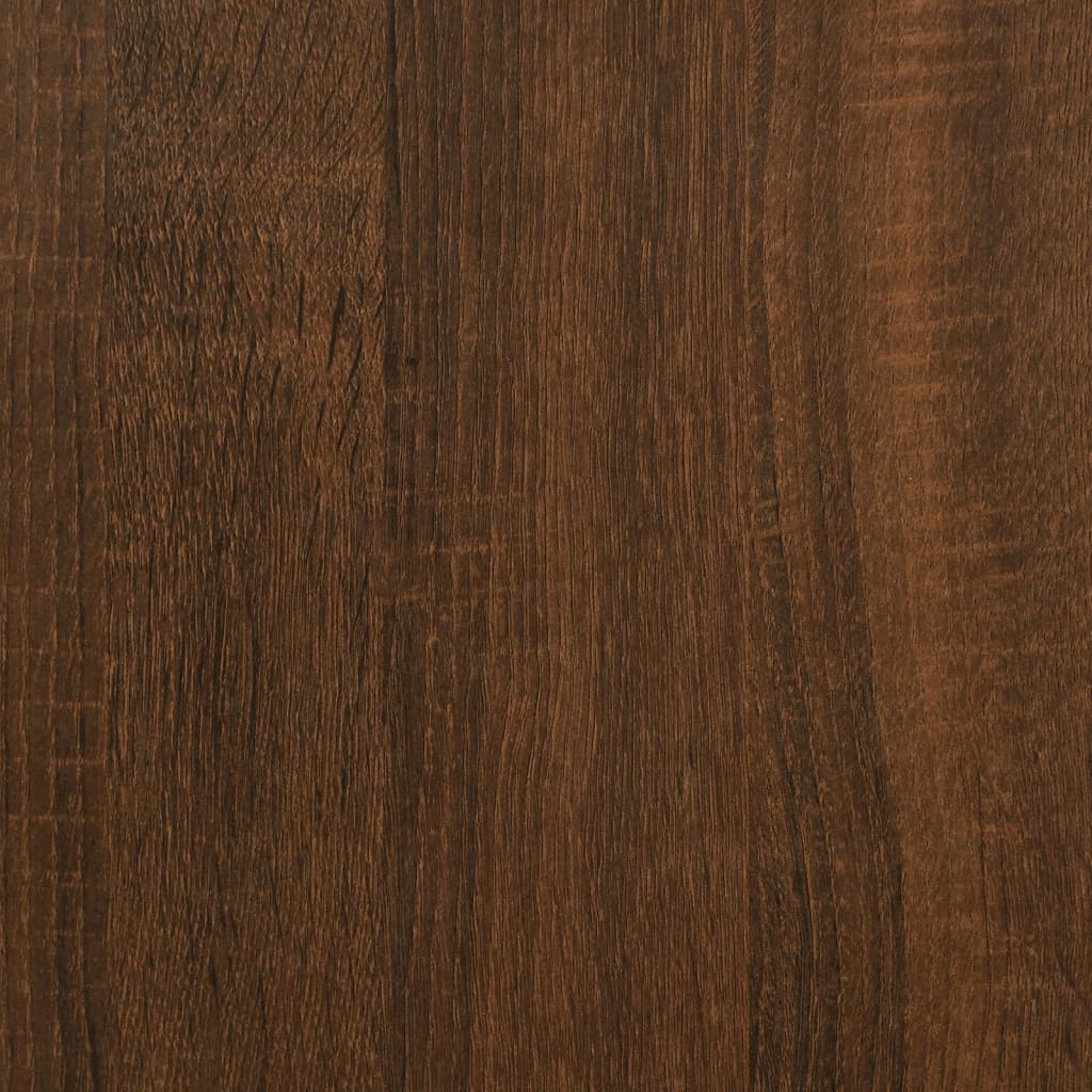Table basse chêne marron 80x80x45 cm bois d’ingénierie et fer - Tables basses