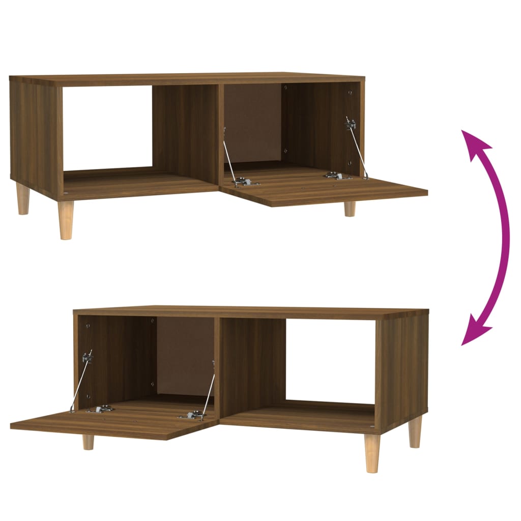 Table basse chêne marron 89,5x50x40 cm bois d’ingénierie - Tables basses