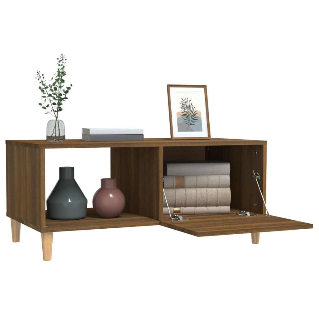 Table basse chêne marron 89,5x50x40 cm bois d’ingénierie - Tables basses