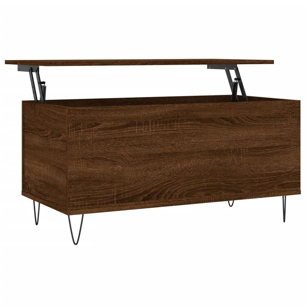 Table basse Chêne marron 90x44,5x45 cm Bois d’ingénierie - Tables basses