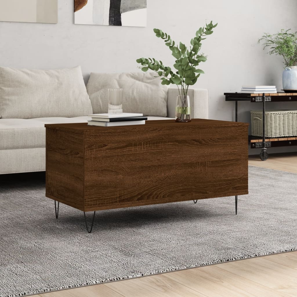 Table basse Chêne marron 90x44,5x45 cm Bois d’ingénierie - Tables basses