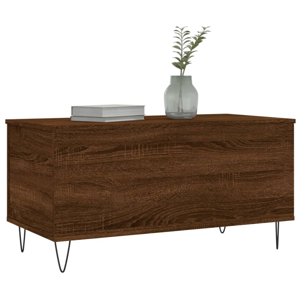 Table basse Chêne marron 90x44,5x45 cm Bois d’ingénierie - Tables basses
